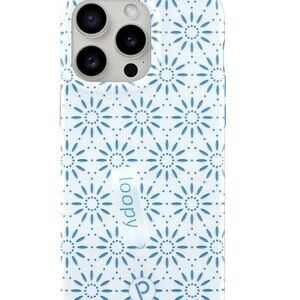 EUC iPhone 13 Pro Max Loopy Talavera Case Blue and white Phone Case LEFTY